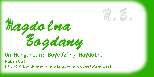 magdolna bogdany business card